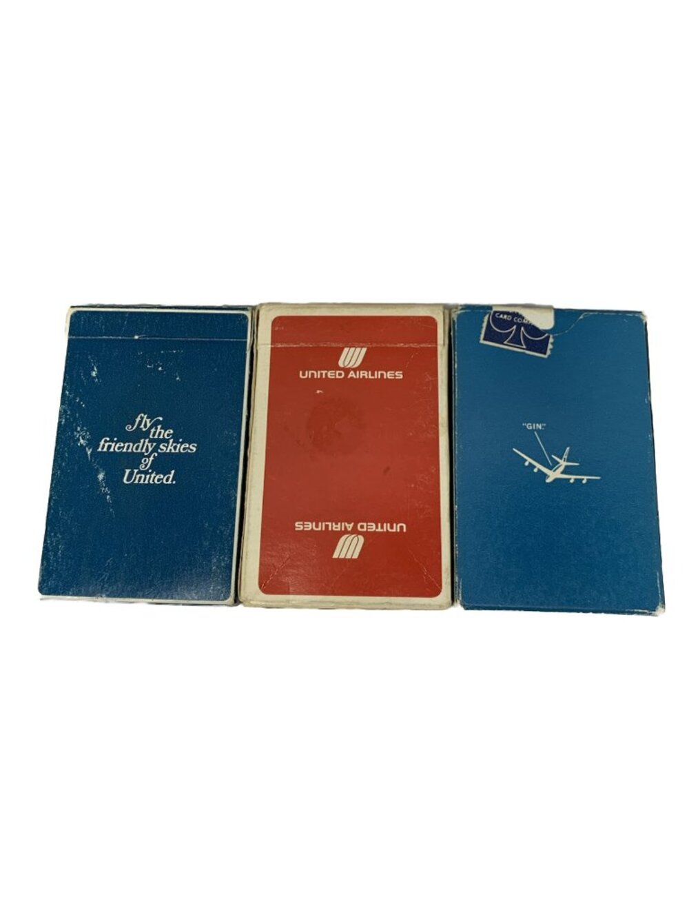 LOT 3 Decks Vintage United Airlines Playing Cards "Fly the Friendly Skies" "Gin"